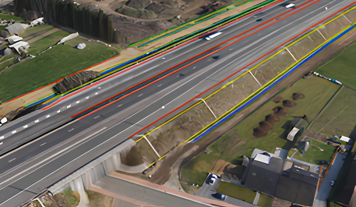 Road, drainage and path design supported by RTK drone data
