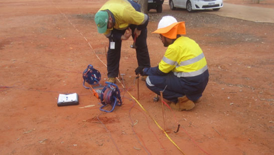 Geotechnical field testing equipment in use